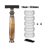 Bamboo Safety Razor With 20 Blades - Ecotique Thailand