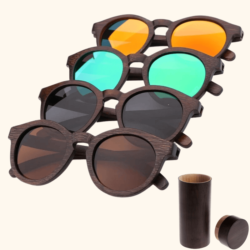 Round Bamboo Sunglasses (UV Protected Polarized Lens)