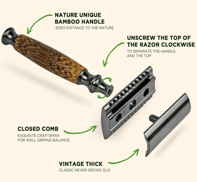 Bzbo Razor Bamboo Razor With 20 Blades - Ecotique Thailand