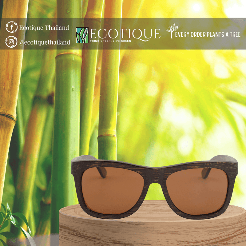 Green top bamboo glasses