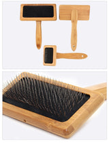 Bamboo Pet Brush With Stainless Steel Needles - Ecotique Thailand