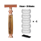 Bamboo Safety Razor With 20 Blades - Ecotique Thailand