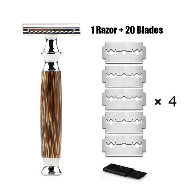 Bamboo Safety Razor With 20 Blades - Ecotique Thailand