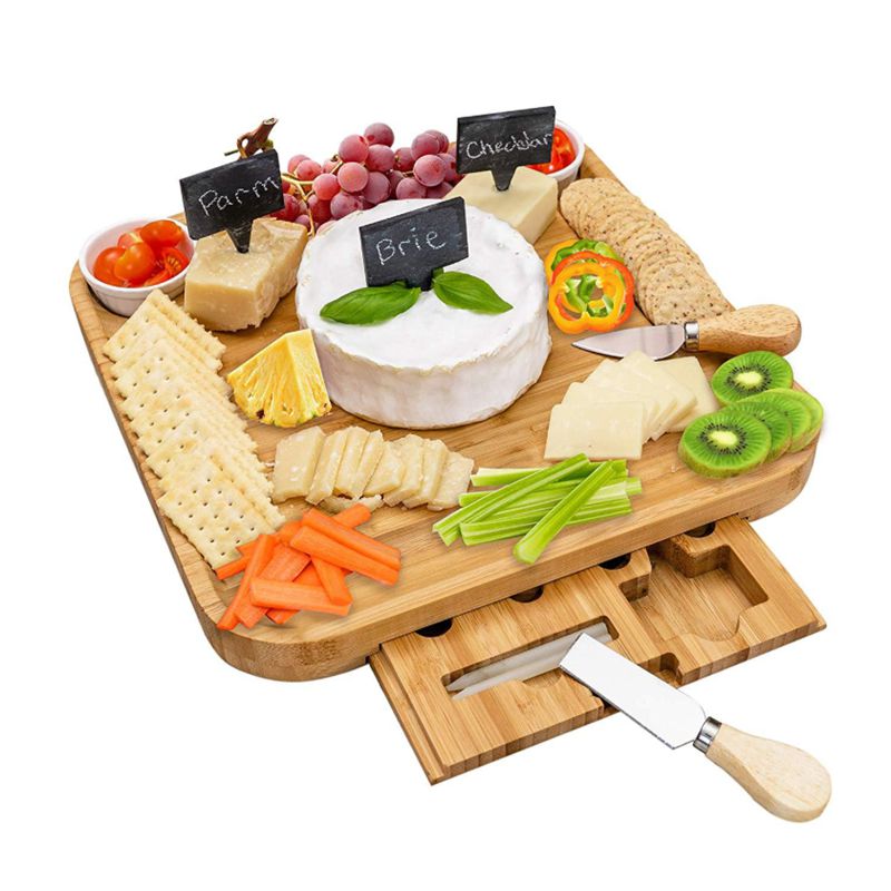 Bamboo Cheese Board With Cutlery 2 - Ecotique Thailand